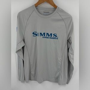 Simms solar flex long sleeve gray fast bass sterling shirt men’s M fishing